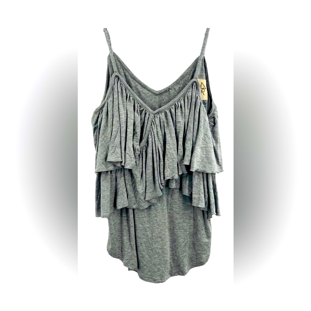 Chaser slevveless Gray Ruffle Tank…